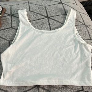 Large white tank top, cropped